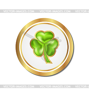 Shamrock sticker for Saint Patrick day - vector clipart
