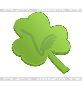 Green shamrock clover on st Patrick Day - vector clipart