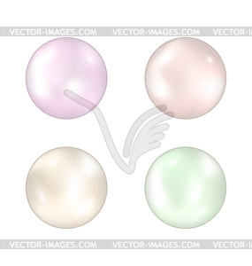 Set of colorful pearls - vector image