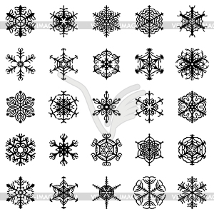 Decorative ornamental snowflakes set - vector clipart