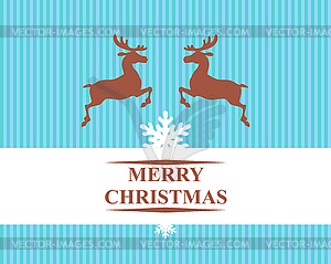 Christmas reindeers card - vector image