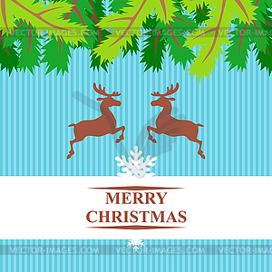 Christmas card with reindeer - vector clipart