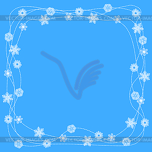 Рождественские снежинки кадра - клипарт в векторе / векторное изображение