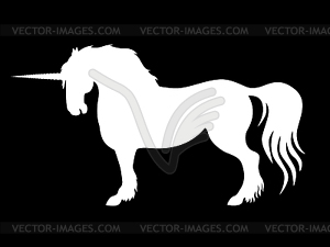 Silhouette unicorn negative - vector clipart