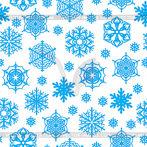 Snowflakes seamless pattern - vector image