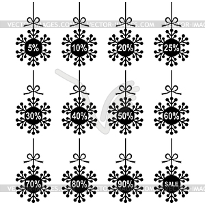 Christmas snowflakes for sale - vector image