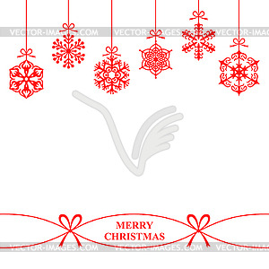 Christmas hang snowflakes - vector clipart