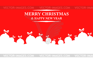 Greeting Christmas background with baubles - vector clipart