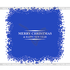 Приветствие Рождественская открытка со снежинками кадра - векторное изображение EPS