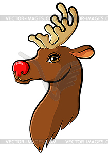 Cartoon muzzle reindeer - vector image