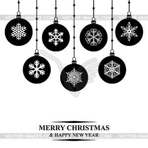 Christmas balls card - vector image