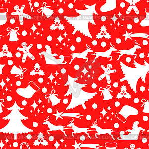 Christmas red pattern seamless - vector image