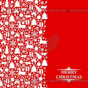 Christmas greeting patterned card - vector clipart