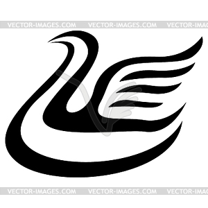 Stylized swans image - vector clip art