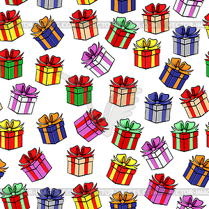 Multicolor gift pattern seamless - vector clip art