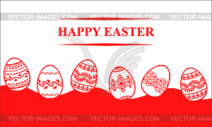 Easter card with decorative eggs background - vector clipart