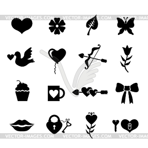 Valentines day set icons - vector clipart