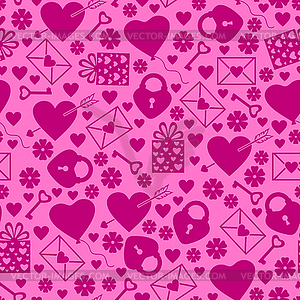День Святого Валентина бесшовные на розовом фоне - клипарт в векторе / векторное изображение