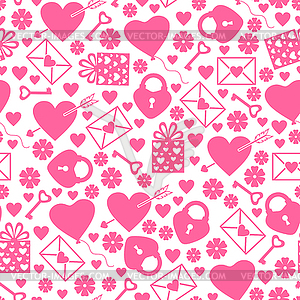 Valentines day pattern seamless - color vector clipart