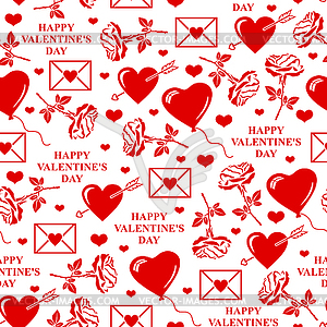 Valentines day pattern seamless - vector image