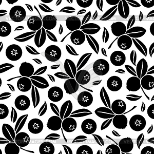 Blueberry seamless pattern - vector image