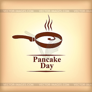 Pancake day icon in beige background - vector clipart