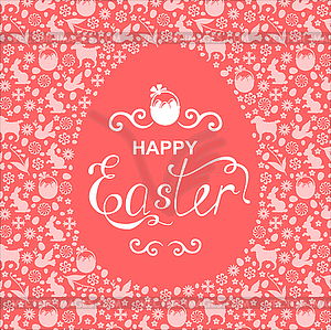 Easter greeting egg card - vector clipart