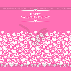 Valentines card with horizontal valentines - vector clipart