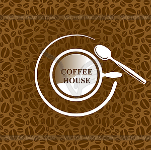 Coffee brown background with cap - vector clip art