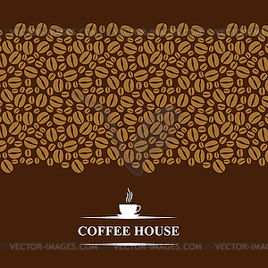 Coffee card on brown background - vector clipart