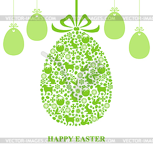 Easter decorative eggs hanging - vector clipart / vector image