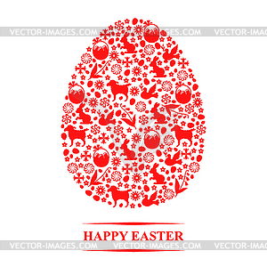 Easter decorative egg - vector image