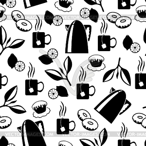 Tea break pattern seamless - vector clip art