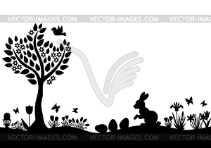 Easter landscape - vector image
