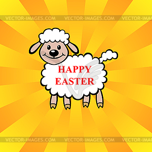 Easter lamb greeting - vector clip art