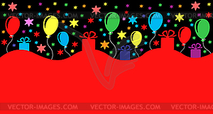 Birthday multicolor greeting background - vector clipart