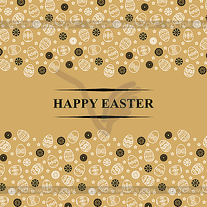 Easter ornamental card on golden background - vector clip art