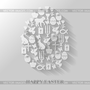 Egg flat icon of Easter symbols - vector clipart