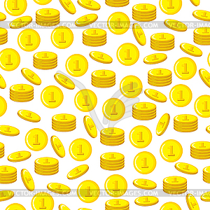 Cartoon golden coins pattern seamless - vector clip art