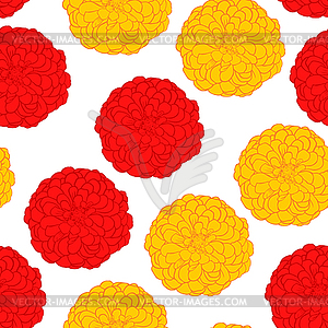 Zinnia seamless pattern - vector clipart / vector image