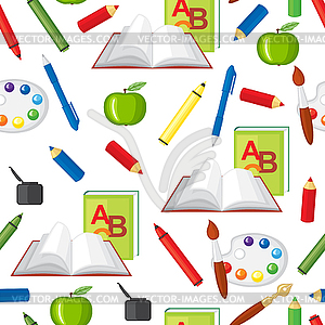 Back to school pattern seamless - vector image