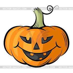 Funny Halloween Pumpkins contour color - royalty-free vector image