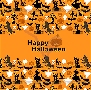 Happy Halloween card - vector image