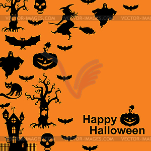 Halloween greeting card - vector clipart