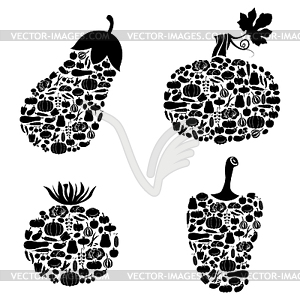 Vegetables of vegetables icon set - vector image
