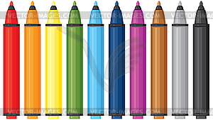 Multicolored markers - vector image