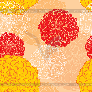 Background with flowers zinnia - vector EPS clipart