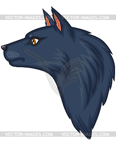 Cartoon wolf head - vector clipart