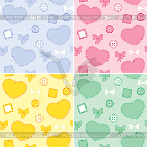 Set backgrounds whit hearts and patches - vector clip art