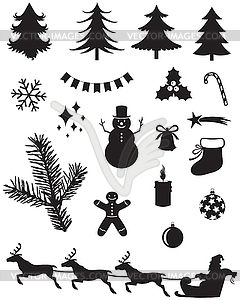 Christmas silhouettes - vector clip art